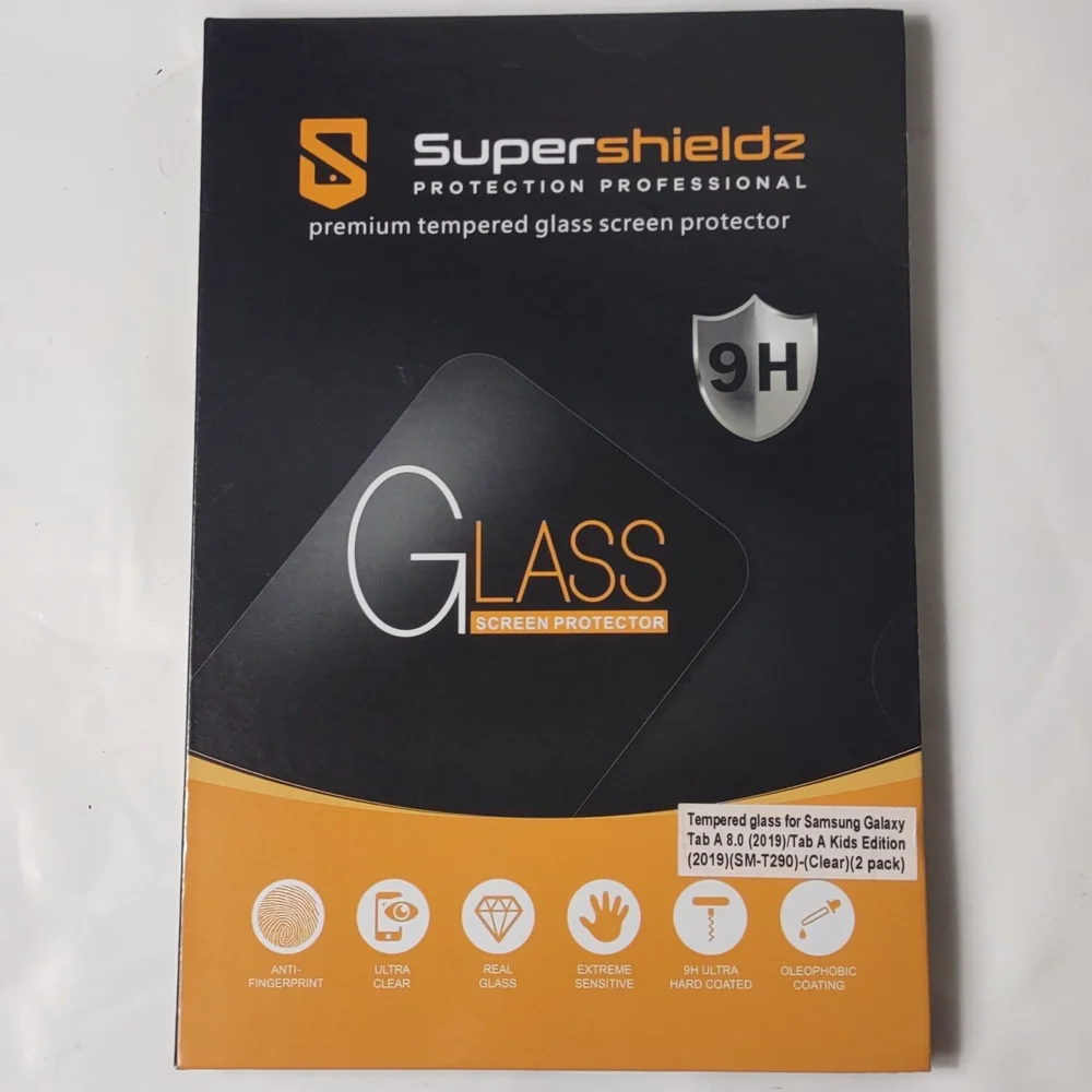 SuperShieldz glass screen protector for Samsung Galaxy Tab A 8.0 2-pack NIB